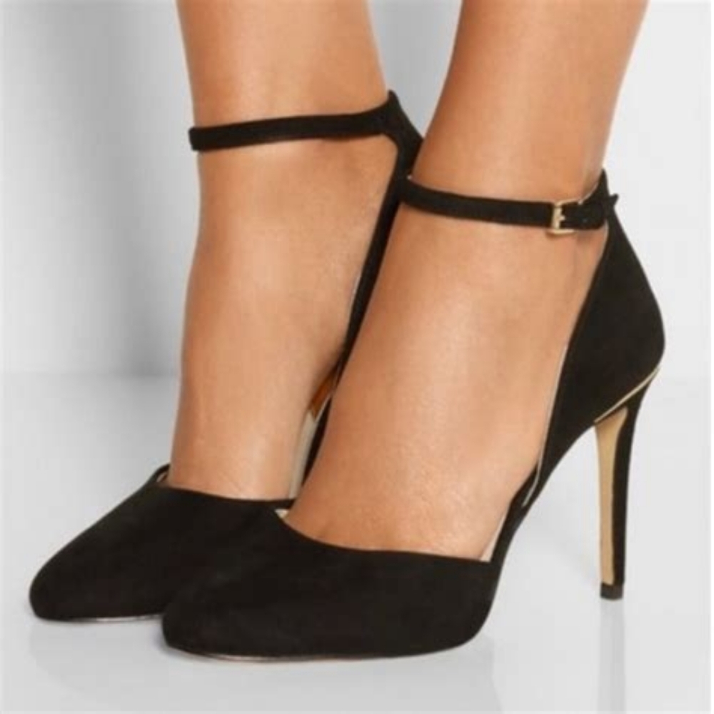 Michael | Black Suede Strappy Stiletto Heels